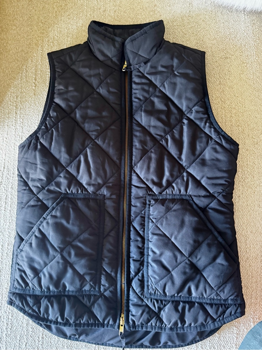 J. Crew Quilted Black Sleeveless Puffer Vest